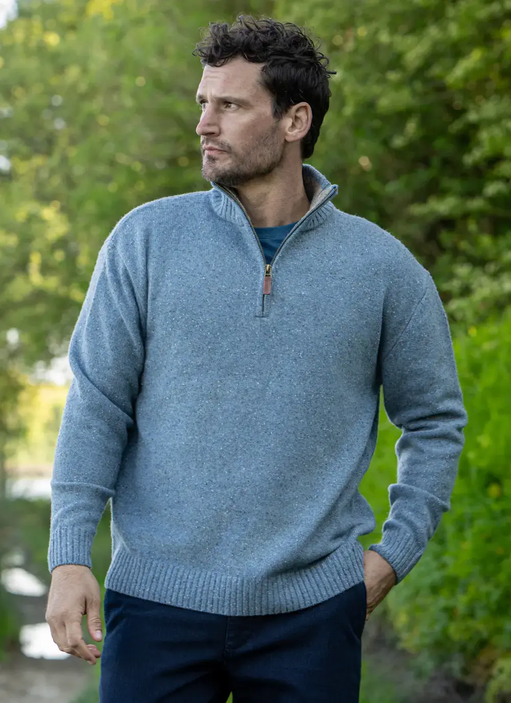Donegal Fleck Half Zip Sweater